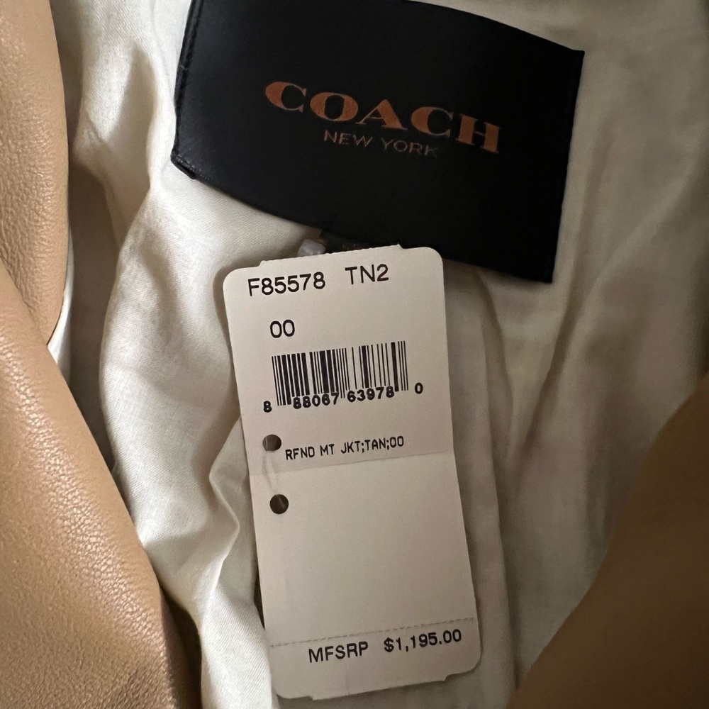 Tan Sheep Leather Coach Jacket - Picture 12 of 14